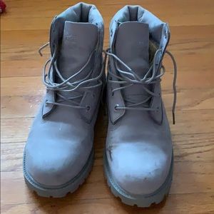 All gray timberland boots